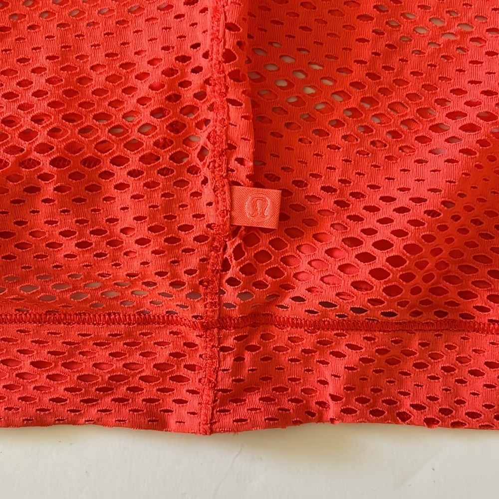 Lululemon Sweat Your Heart Out Short Sleeve Hot Sunset Bright Orange Shirt Top 4 - Picture 7 of 7